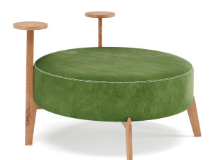 poufs vol4- round velvet pouf by adjustable color 3D Модель