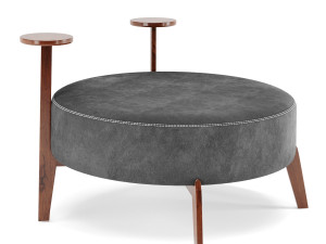 poufs vol4- round velvet pouf by adjustable color 3D Модель