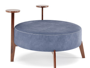 poufs vol4- round velvet pouf by adjustable color 3D Модель