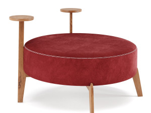 poufs vol4- round velvet pouf by adjustable color 3D Модель