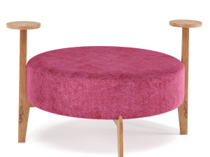 poufs vol4- round velvet pouf by adjustable color 3D Модель