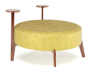 poufs vol4- round velvet pouf by adjustable color 3D Модель