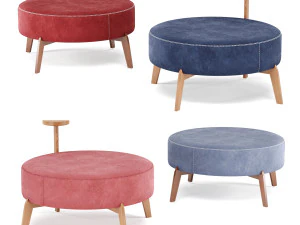 poufs vol4- verywood round velvet 3D Model