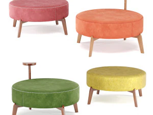 poufs vol4- verywood round velvet 3D Model