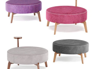 poufs vol4- verywood round velvet 3D Model