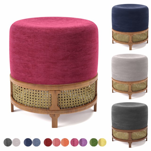 poufs vol5- pouf wood tailors club Modelo 3D .c4d .max .obj .3ds .fbx .stl .blend 