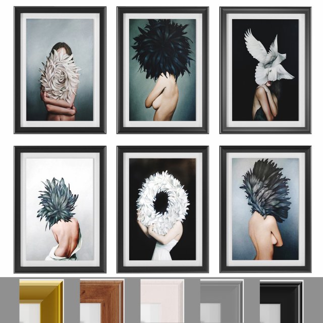 art frams 9- girl with feather by 6 frams 3D Модель .c4d .max .obj .3ds .fbx .stl .blend 
