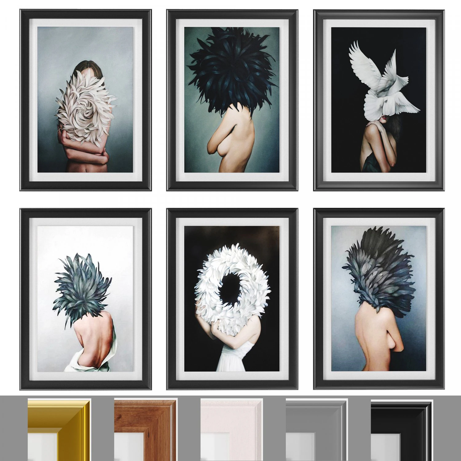 art frams 9- girl with feather by 6 frams 3D Model .c4d .max .obj .3ds .fbx .stl .blend 