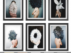 art frams 9- girl with feather by 6 frams 3D Model