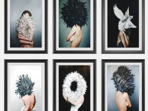 art frams 9- girl with feather by 6 frams 3D Model
