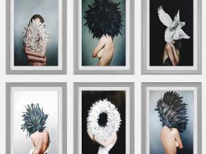 art frams 9- girl with feather by 6 frams 3D Model