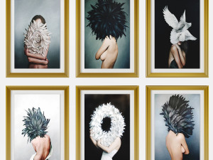 art frams 9- girl with feather by 6 frams 3D Модель