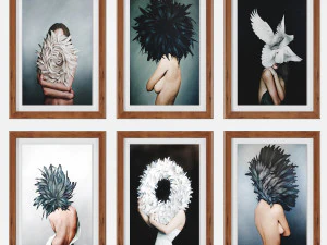 art frams 9- girl with feather by 6 frams 3D Model