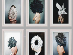 art frams 9- girl with feather by 6 frams 3D Model