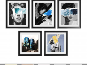 art frams 10- paper torn art 3D Model