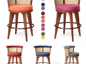табурет від клубу кравців з дерева 3D Модель