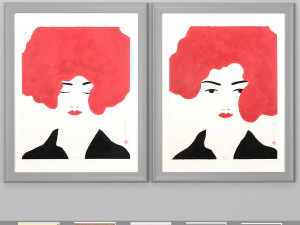 sztuka frams 47- pelirroja durmiendo pensando Model 3D