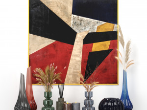 decor set -no8- by reflex murano and enea glass vase 3D Model