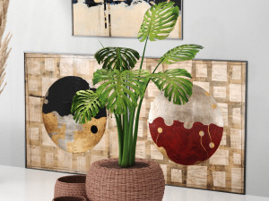 decor set -no9- vase baskets by 3 art frames Modello 3D