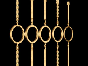 iron railing fence 01 3D Model