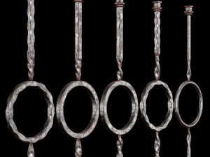 iron railing fence 01 3D Model