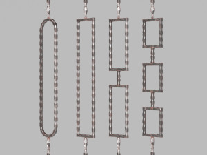 iron railing fence 02 Model 3D