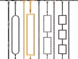 cl&ocirc;ture en fer 02 Modèle 3D