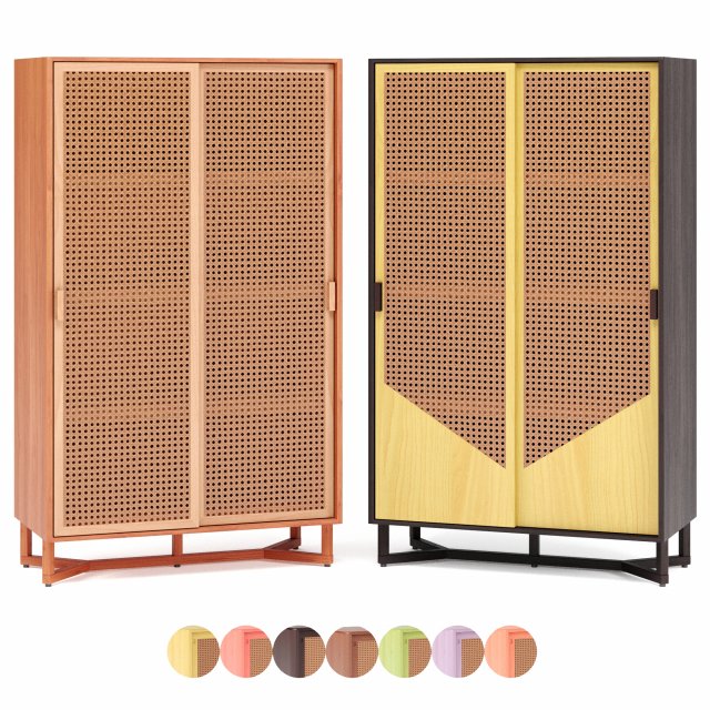 rattan closet by adjustable color 3Dモデル .c4d .max .obj .3ds .fbx .stl .blend 