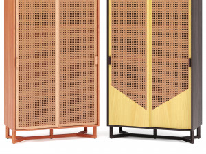 rattan closet by adjustable color 3D Model