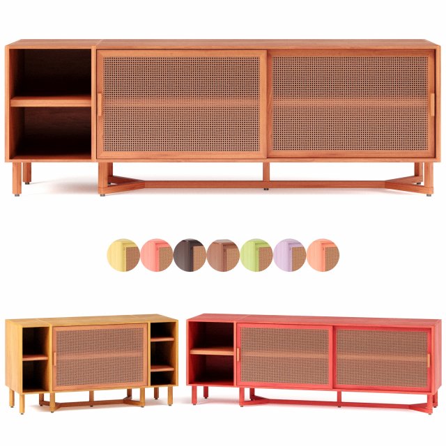 sidebar no4- sideboard with drawers by adjustable color 3D 模型 .c4d .max .obj .3ds .fbx .stl .blend 