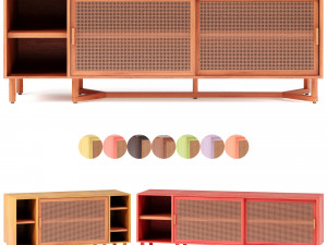 sidebar no4- sideboard with drawers by adjustable color 3D 모델