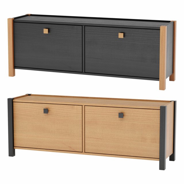 sidebar no5- woodman shoe cabinet 3D Model .c4d .max .obj .3ds .fbx .stl .blend 