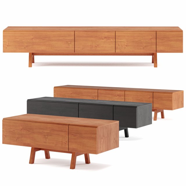 sidebar no7- zeitraum sideboard with drawers Model 3D .c4d .max .obj .3ds .fbx .stl .blend 