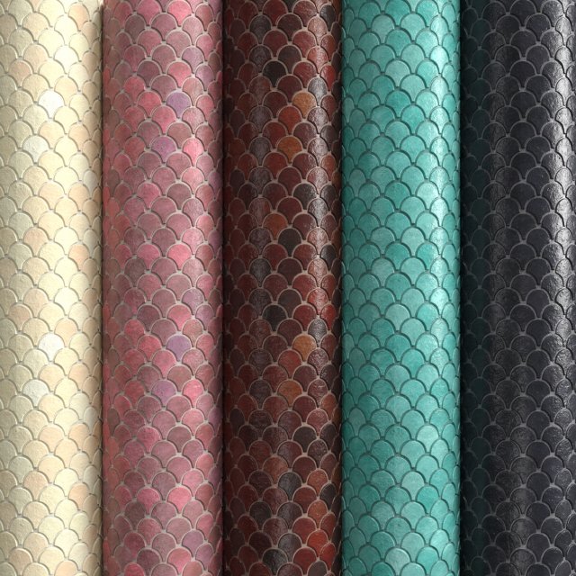 materials 6- fish scale tiles pbr CG Tekstury .c4d .max .obj .3ds .fbx .stl .blend 