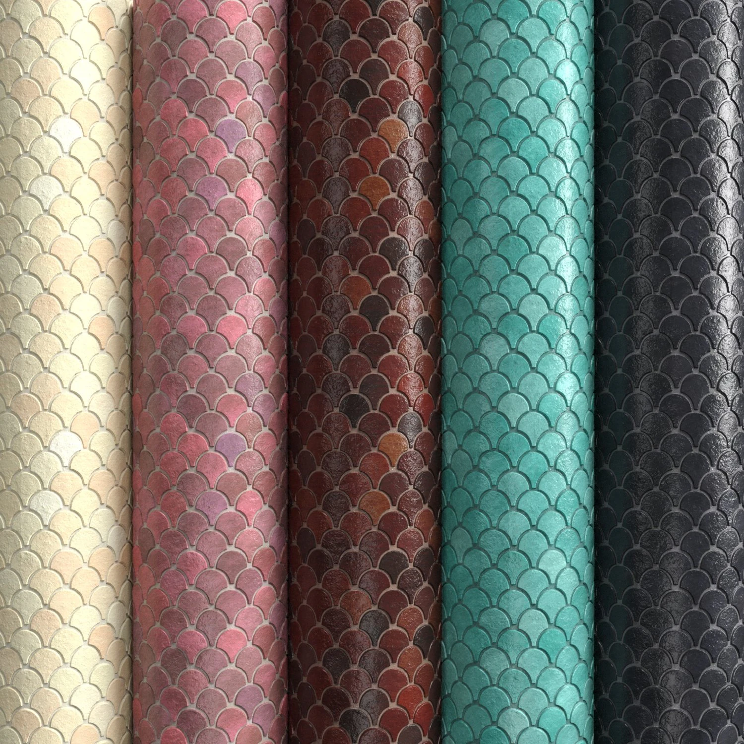 materiais 6- telhas de escama de peixe pbr Texturas CG .c4d .max .obj .3ds .fbx .stl .blend 