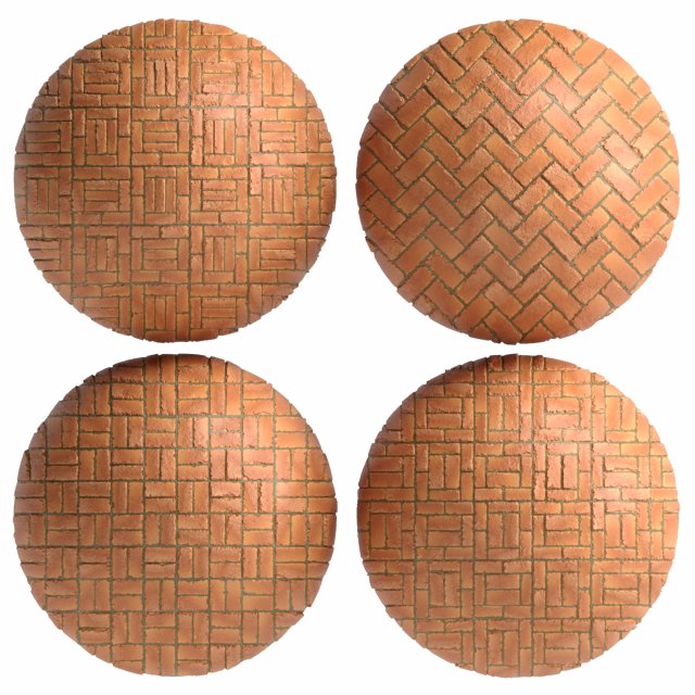 materials 7- brick tiles pbr in 4 patterns CG Textures .c4d .max .obj .3ds .fbx .stl .blend 