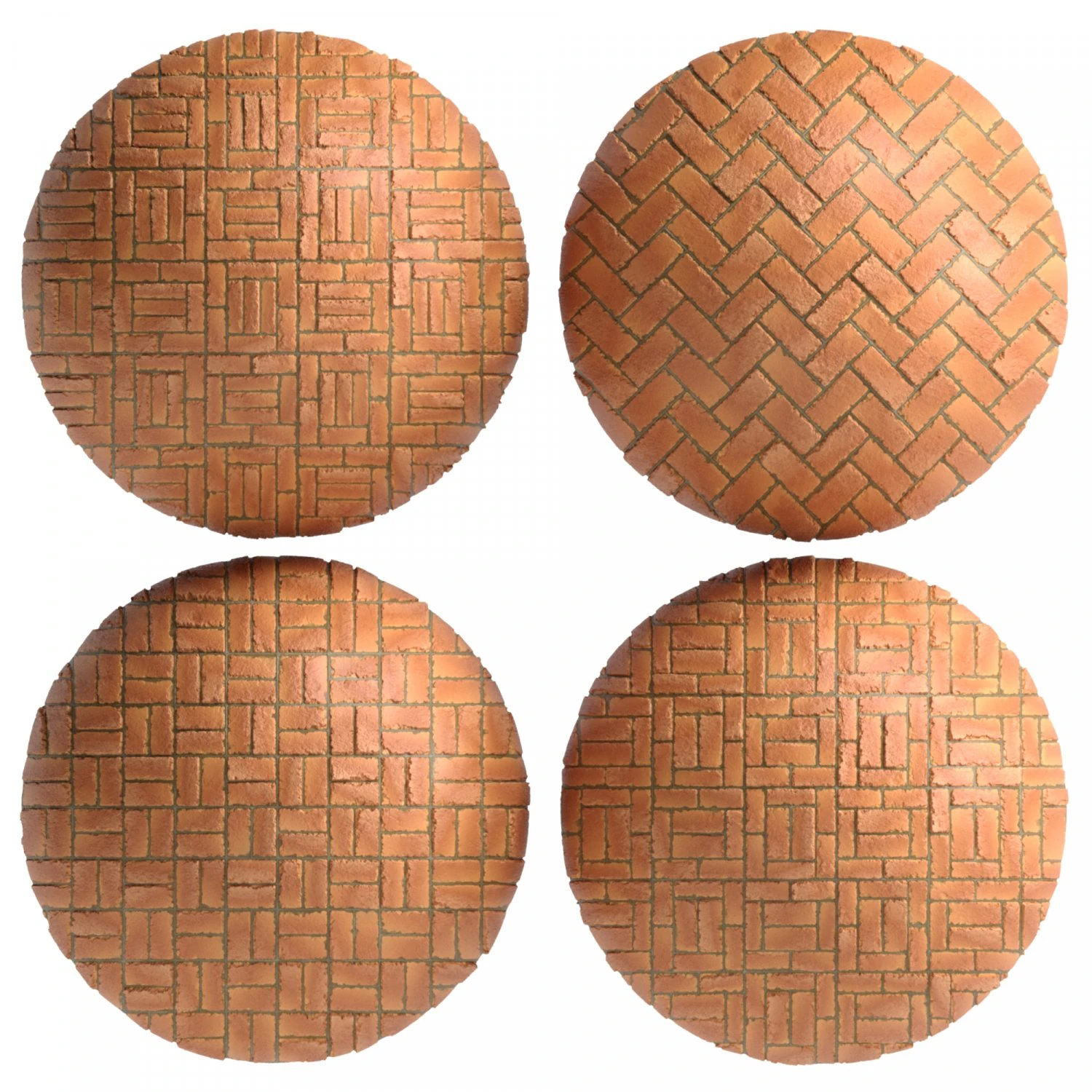 materials 7- brick tiles pbr in 4 patterns CG Textures .c4d .max .obj .3ds .fbx .stl .blend