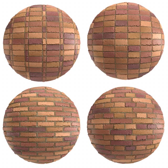 materials 9- brick tiles pbr in 4 patterns CG Textures .c4d .max .obj .3ds .fbx .stl .blend 