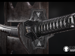 katana - game-ready model low-poly 3D 모델