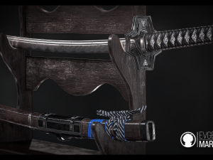 katana - game-ready model low-poly 3D Модель