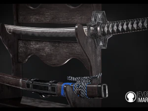 katana - game-ready model low-poly 3D Model