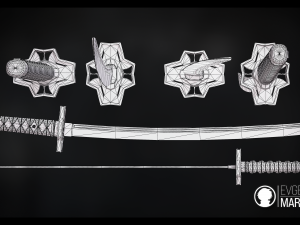 katana - game-ready model low-poly 3D Модель