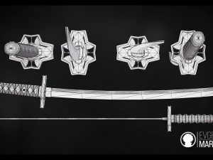 katana - game-ready model low-poly 3D Model