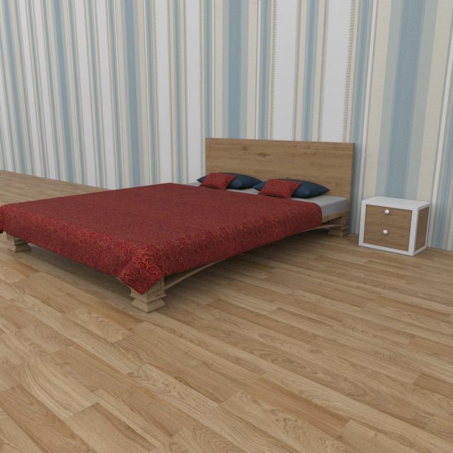 bed 3D Модель .c4d .max .obj .3ds .fbx .stl .blend