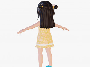Cartoon girl brunette 3D Модель