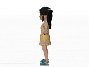 Cartoon girl brunette 3D Модель