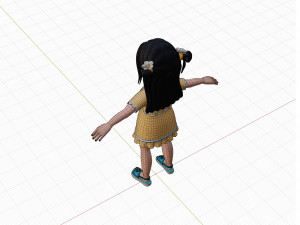 Cartoon girl brunette 3D Модель