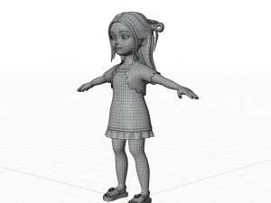 Cartoon girl brunette 3D Модель