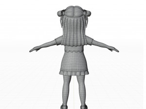 Cartoon girl brunette 3D Модель