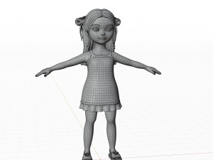 Cartoon girl brunette 3D Модель